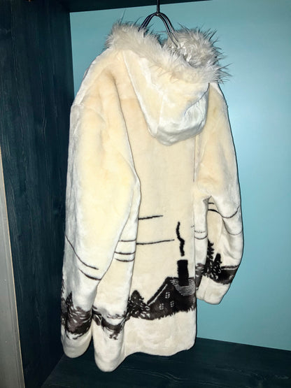 Old "Pon Pon" Hoodie Fur Coat