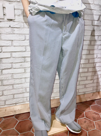 00s Seersucker Stripe Wide Slacks