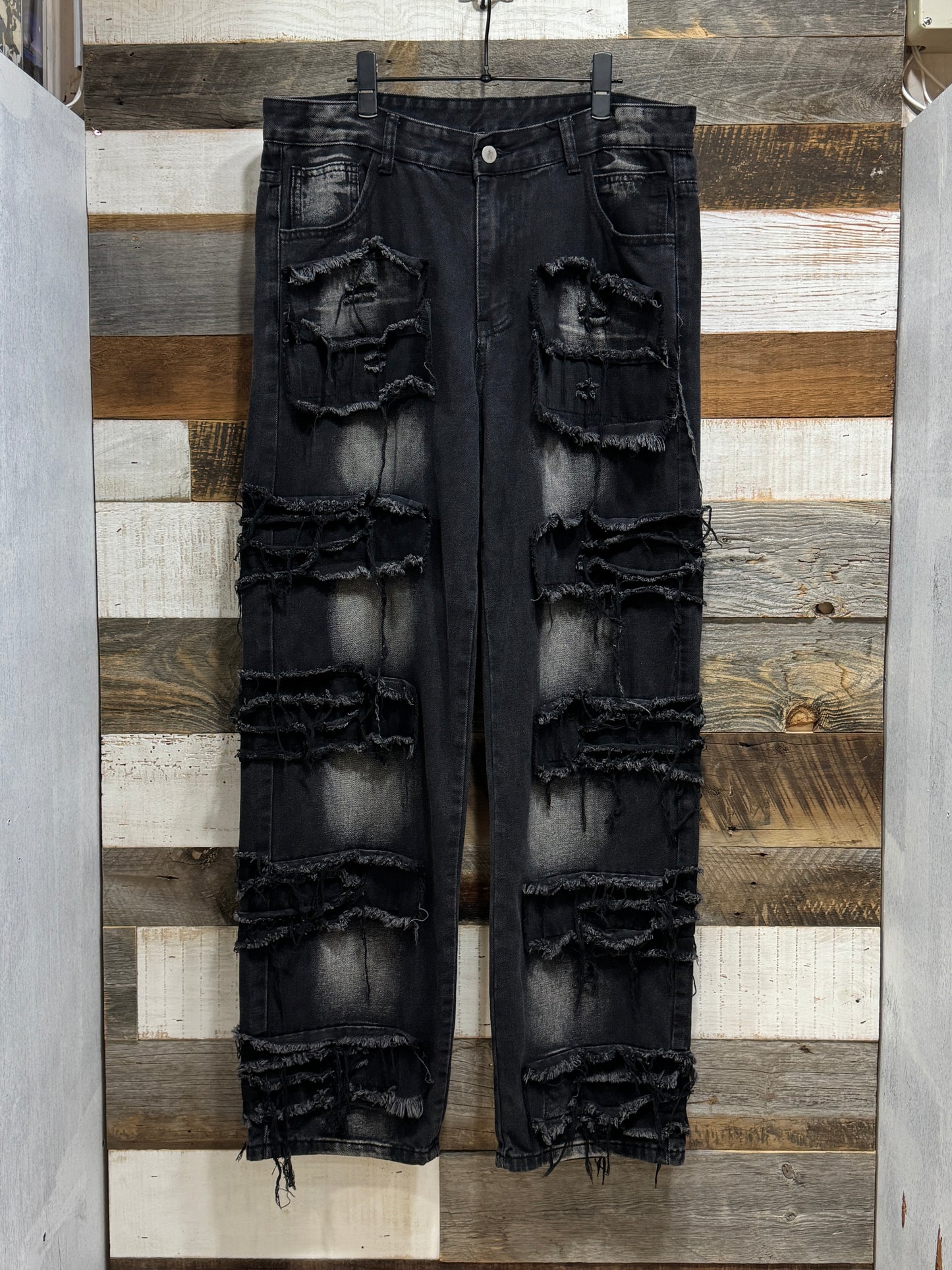 Multi-Layer Ripped Denim Pants