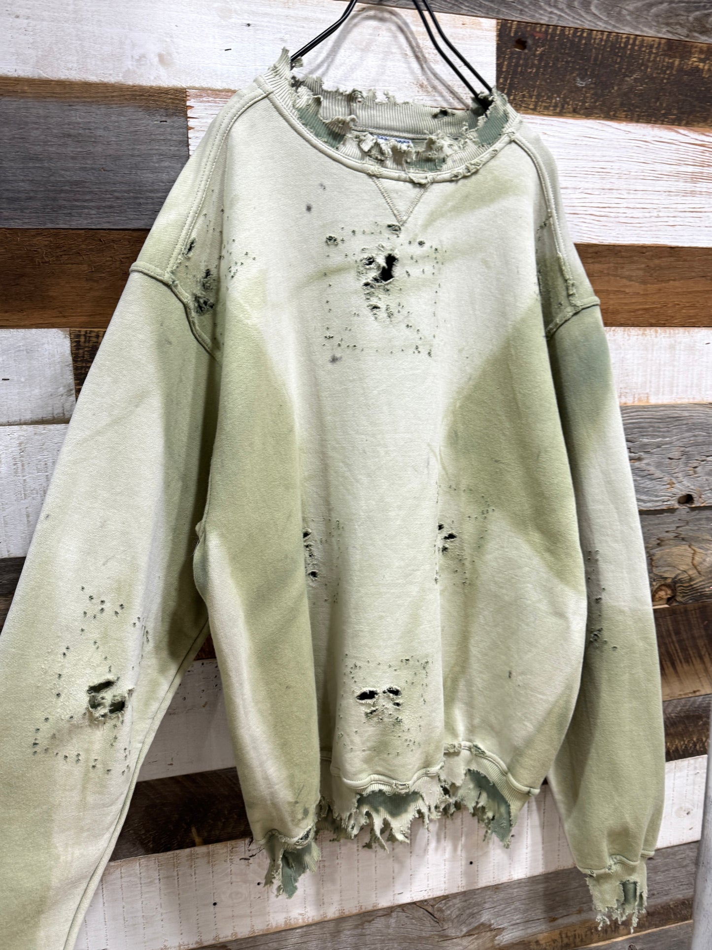 Vintage Matcha Latte Destroyed Sweatshirt