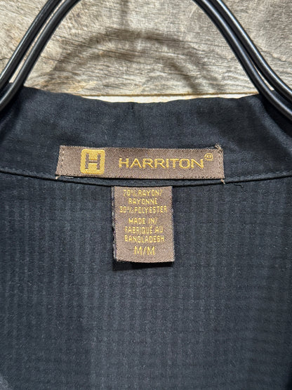 Harriton Frog Skeleton Embroidered Open Collar Shirt