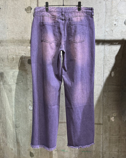 Purple Wide Straight Denim Pants