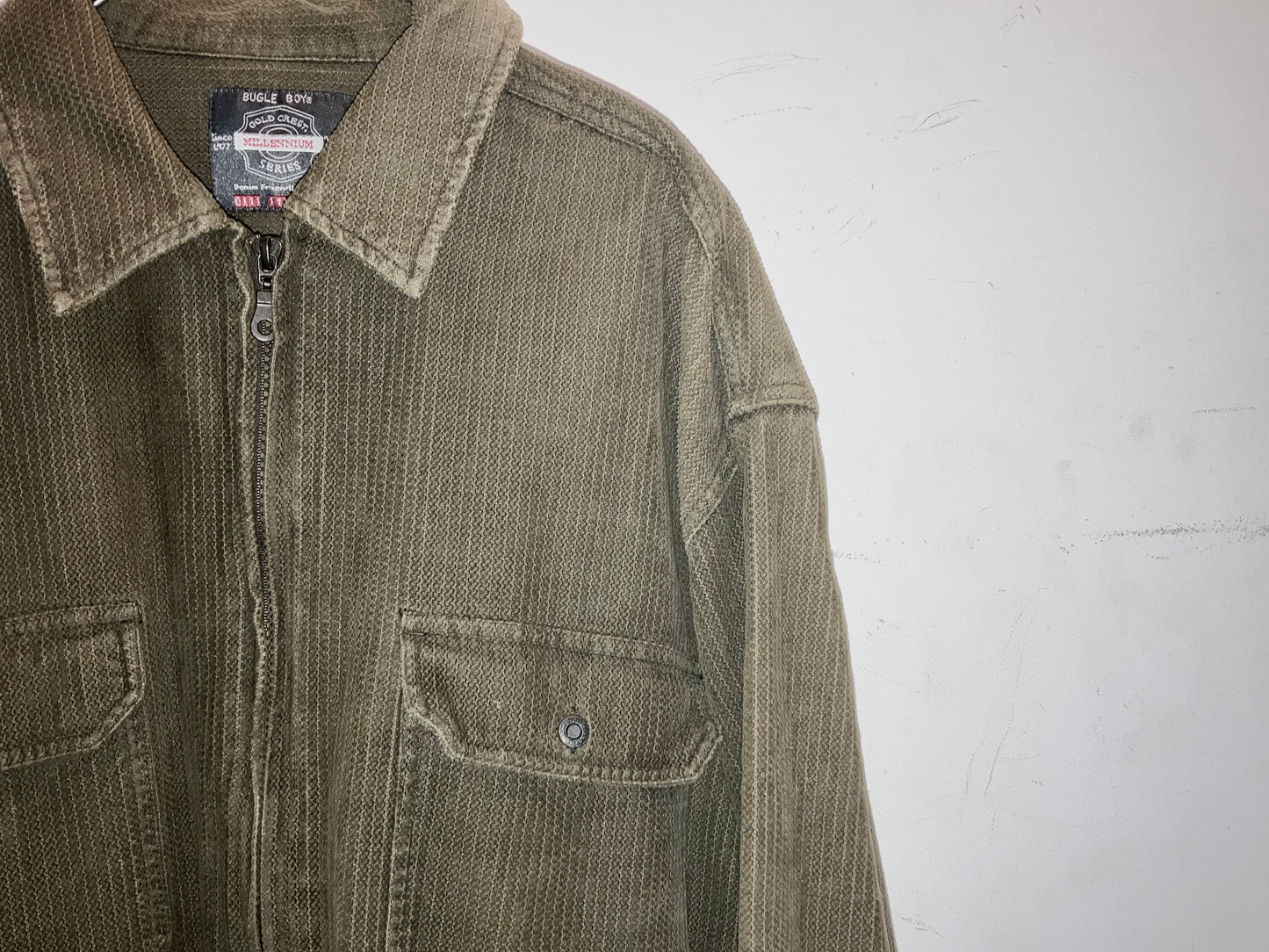 "BUGLE BOY" 00s Couduroy Design Zip Up Shirt