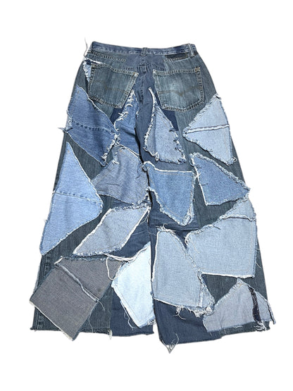 Remake baggy denim pants
