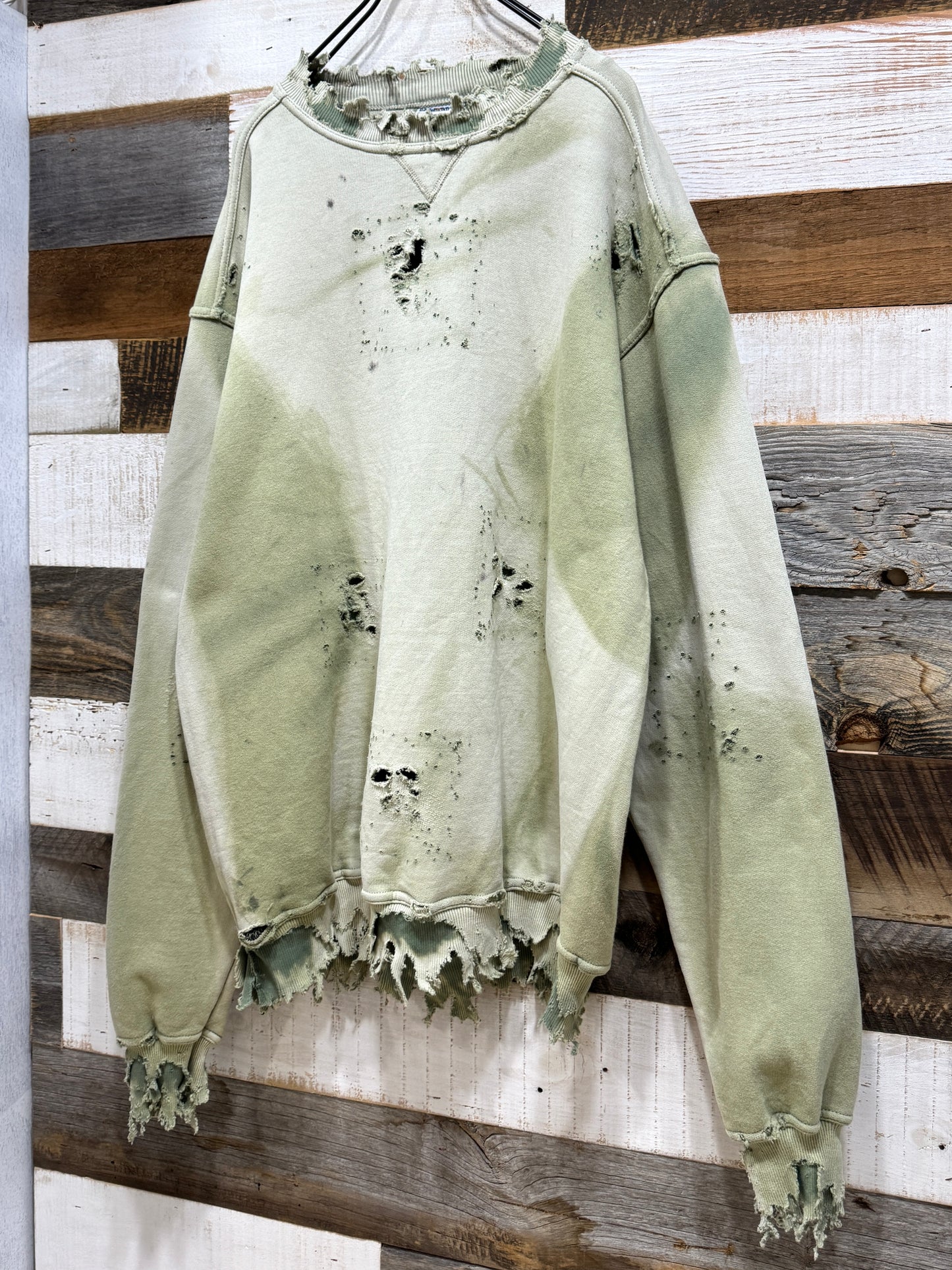 Vintage Matcha Latte Destroyed Sweatshirt