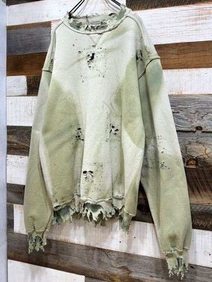 Vintage Matcha Latte Destroyed Sweatshirt