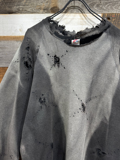 00s Vintage Bleach Washed Destroyed Sweatshirt