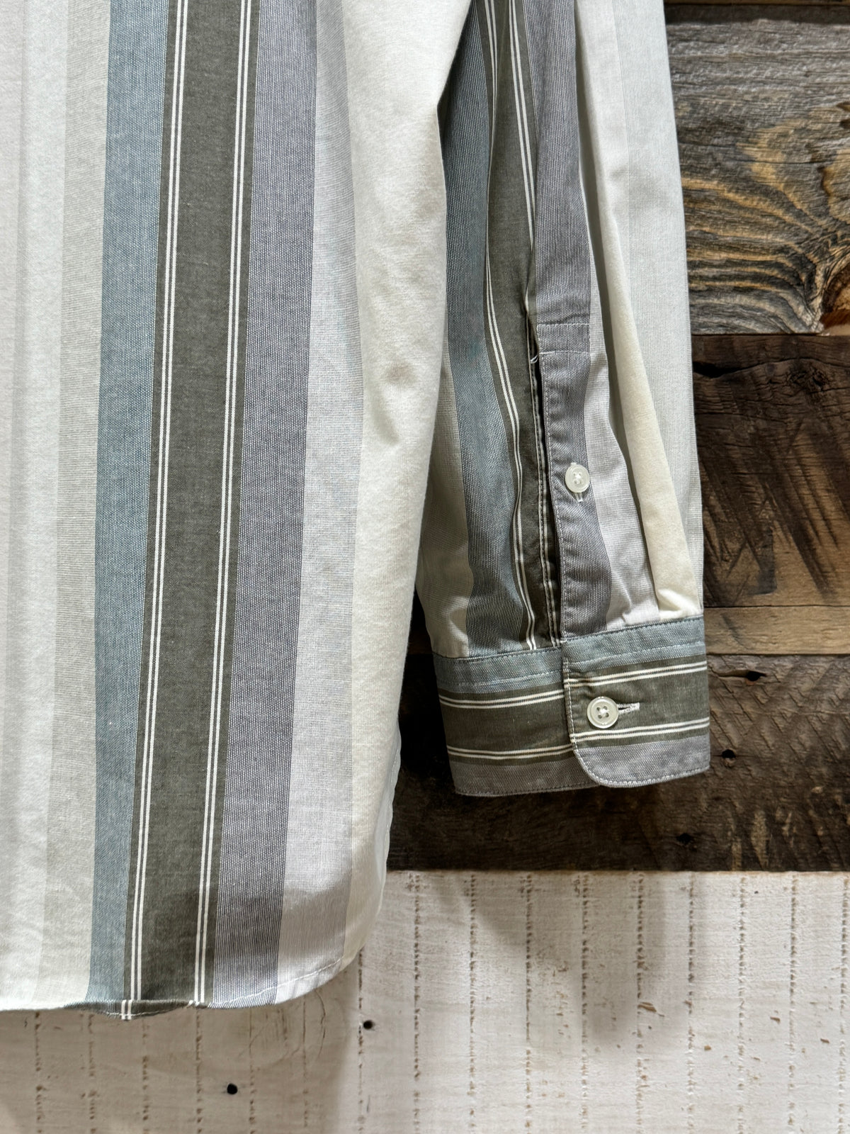 Old Perry Ellis Striped Cotton Shirt