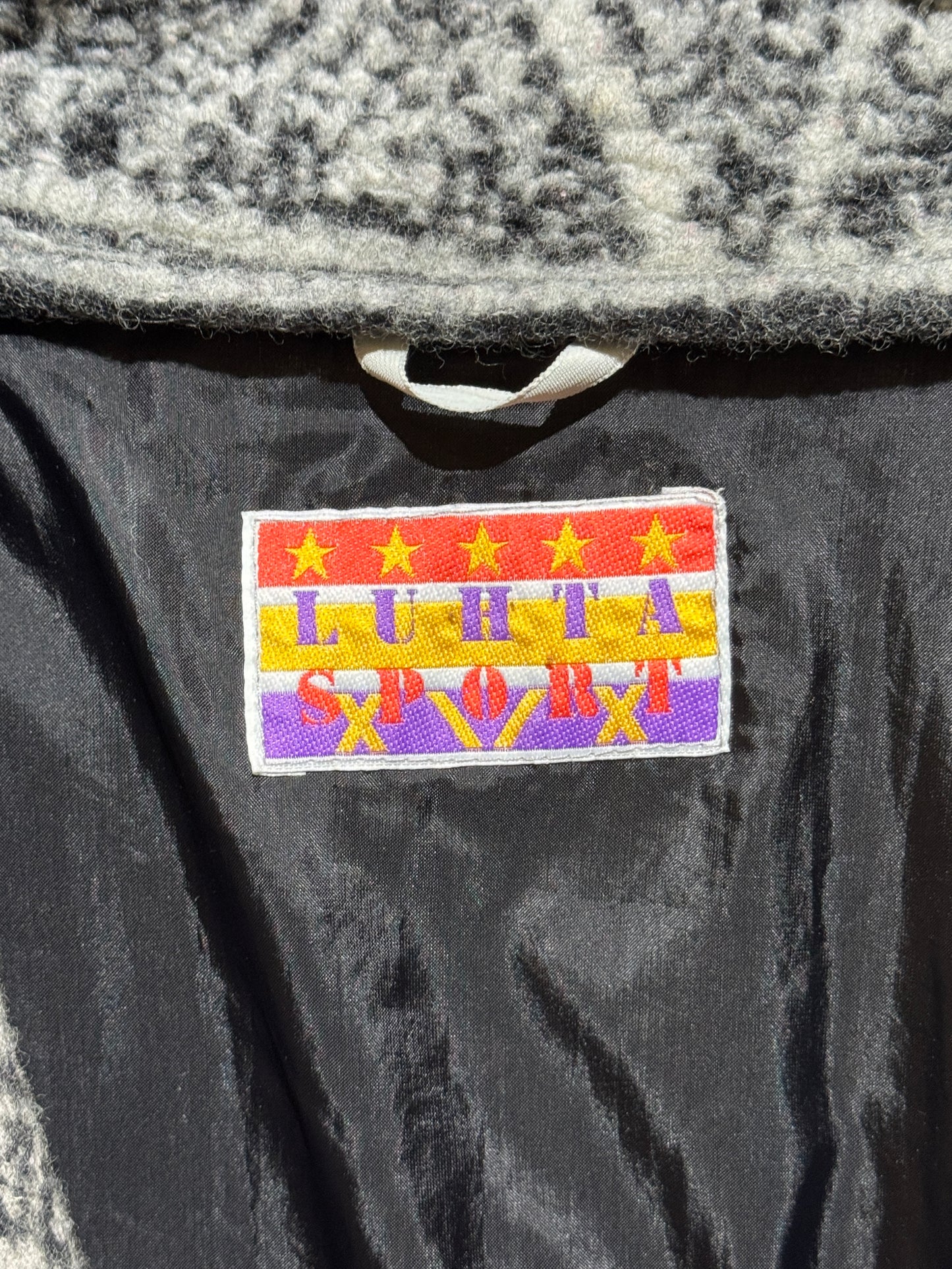 Luhta Sport Patchwork Pattern Boa Fleece Zip-up Jacket