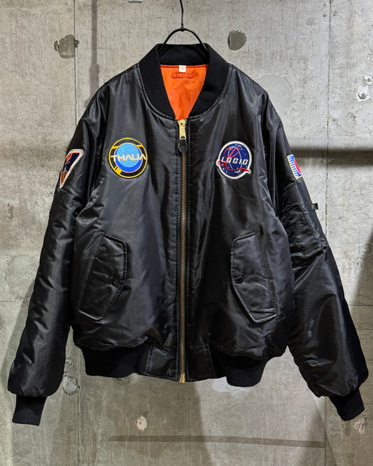 Old Space Exploration Patched Flight Jacket
