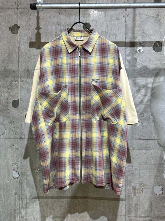 Vintage Euro Zip-up Plaid Shirt