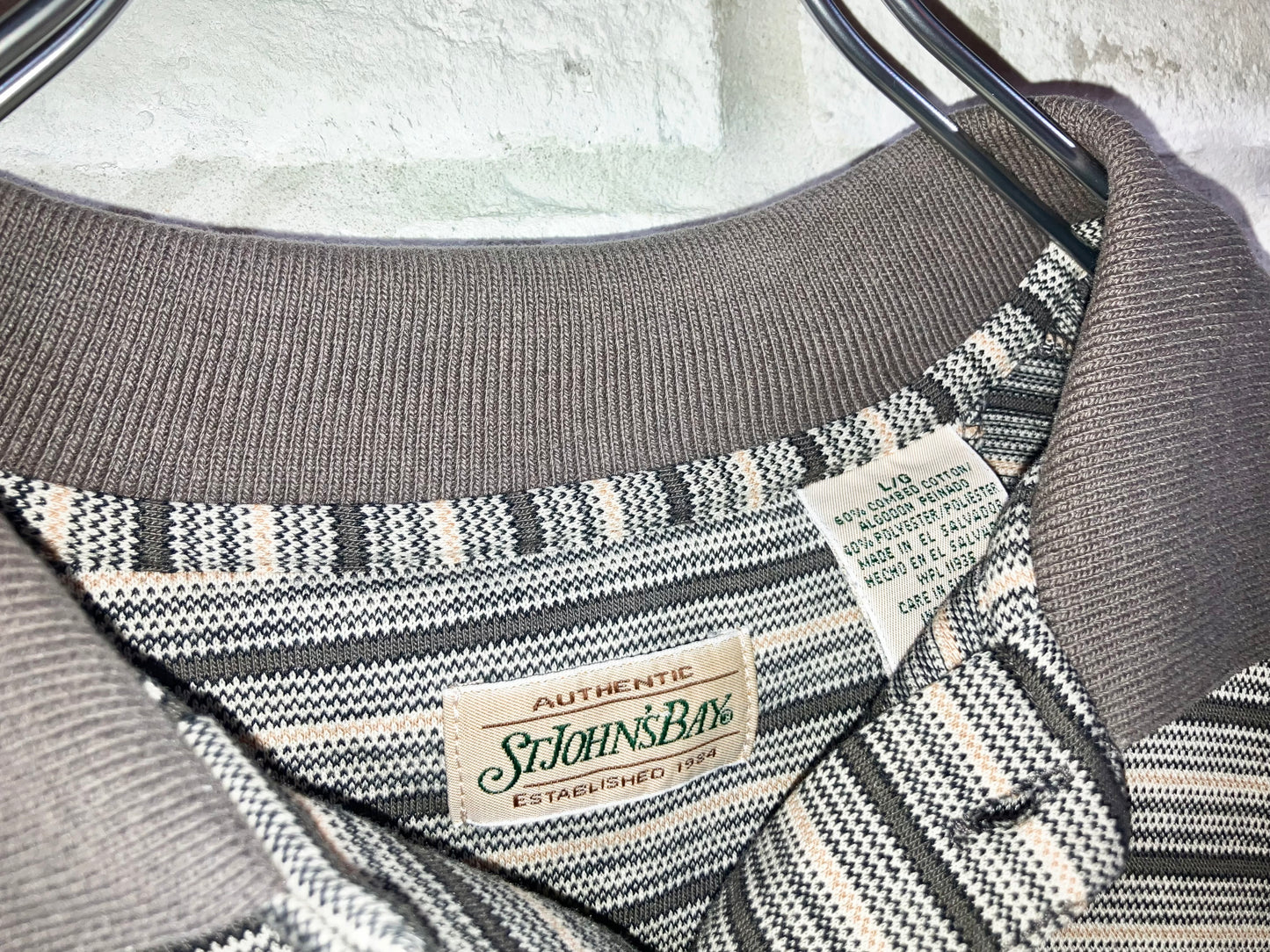 "ST JOHN'S BAY" 00s Border Polo Shirt