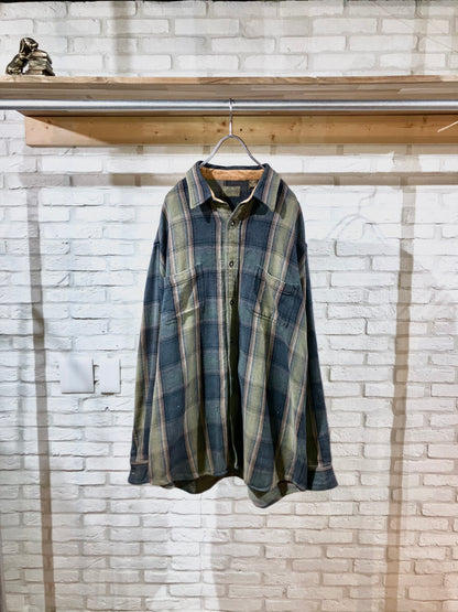 "ST JOHN'S BAY" Old Heavy Flannel Check Shirt
