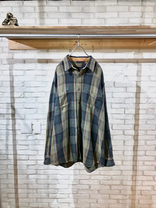 "ST JOHN'S BAY" Old Heavy Flannel Check Shirt