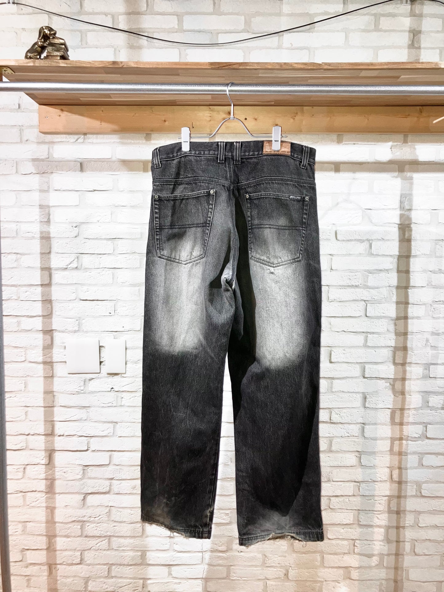 Old Distressed Wide Denim Pants