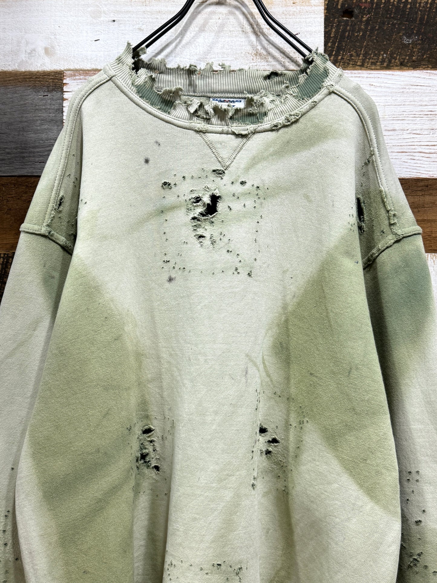 Vintage Matcha Latte Destroyed Sweatshirt