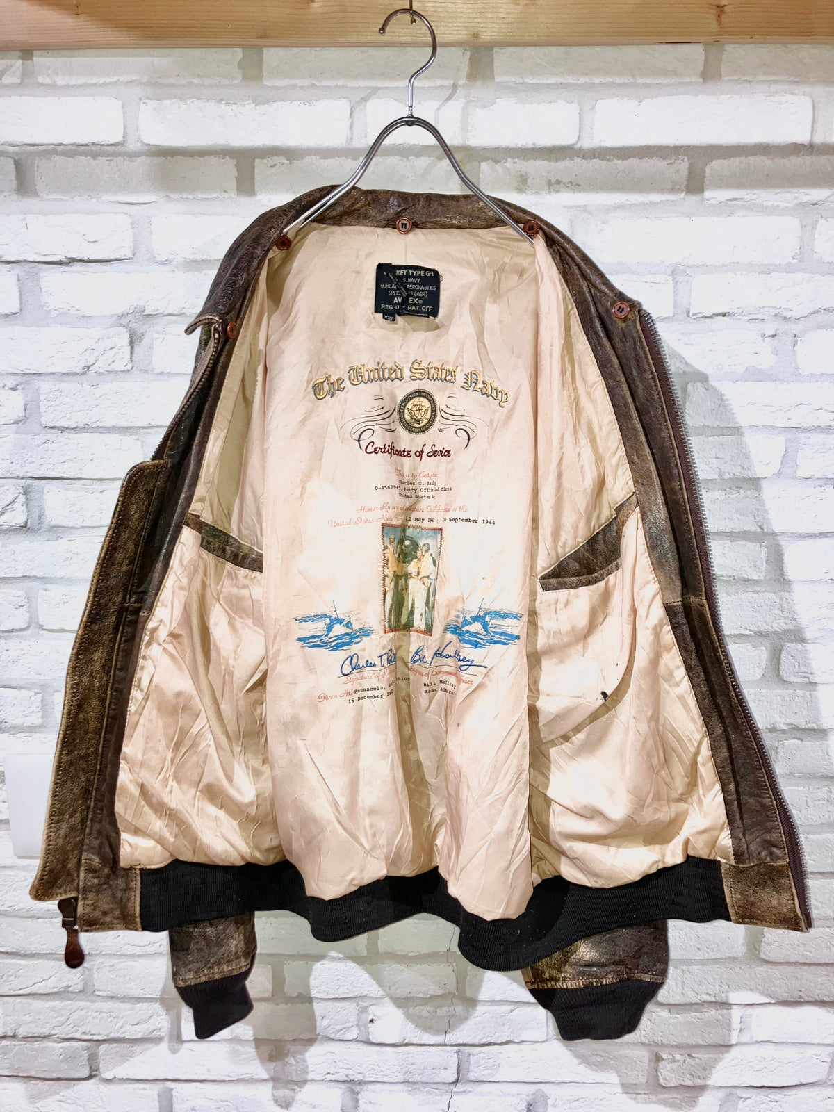 "AVIREX" Old Oversized Leather G-1 JKT