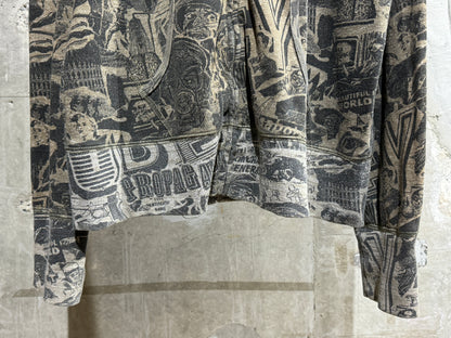 00s OBEY Patterned Zip-up Hoodie