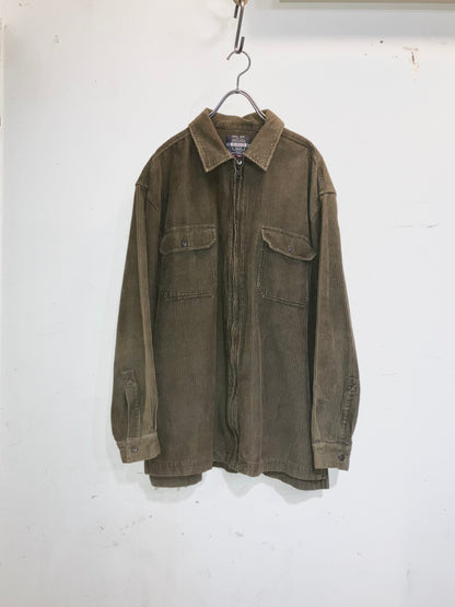 "BUGLE BOY" 00s Couduroy Design Zip Up Shirt