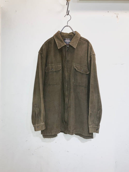 "BUGLE BOY" 00s Couduroy Design Zip Up Shirt