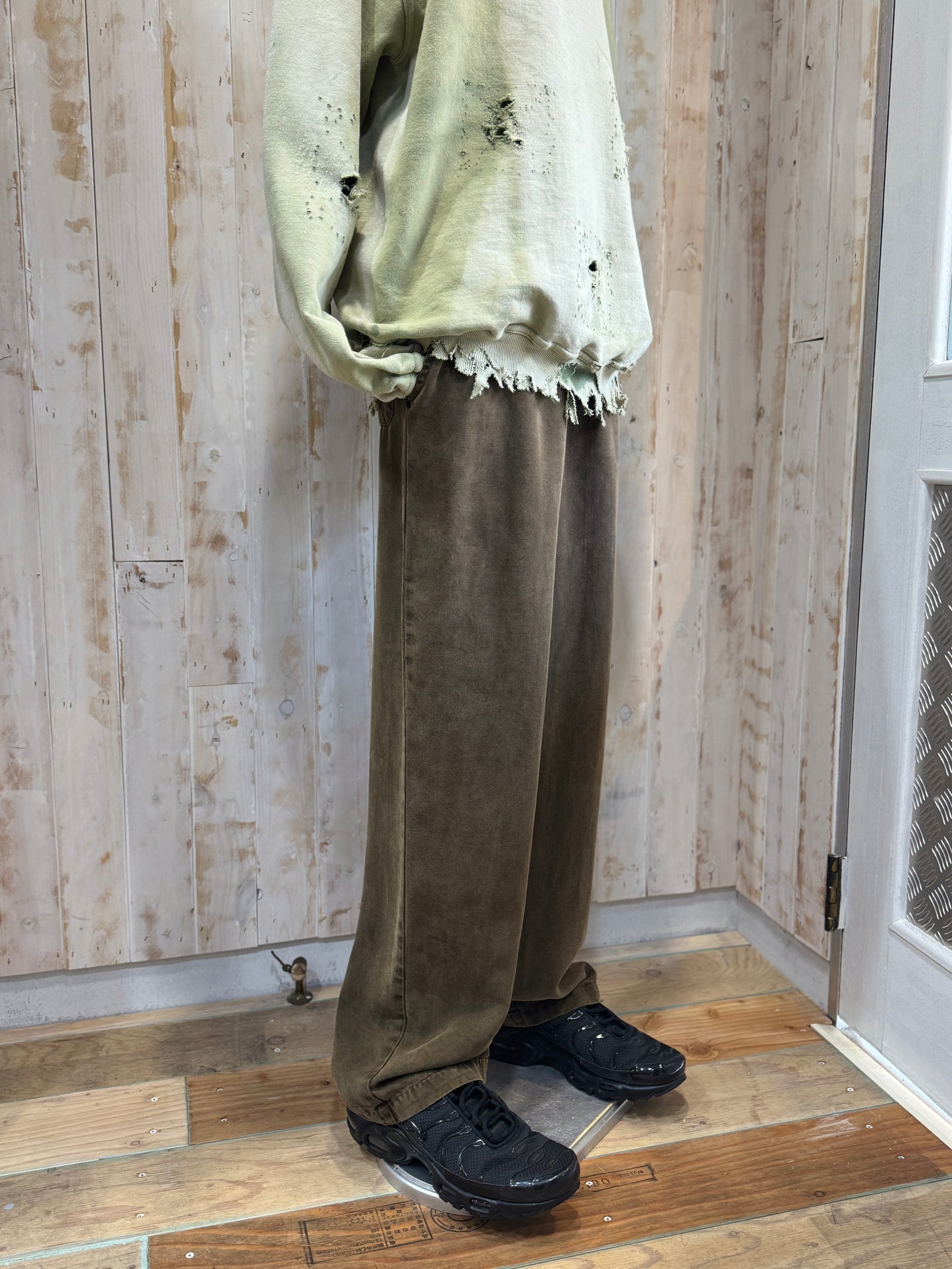 00s Faded Olive Tencel Wide EZ Pants