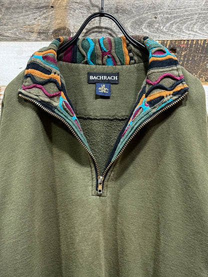 Bachrach 3D Knit Trim Half-Zip Pullover Sweatshirt