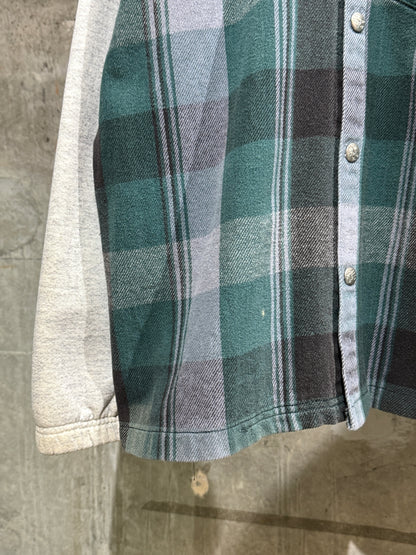 90's Surf Style Flannel Plaid Hoodie
