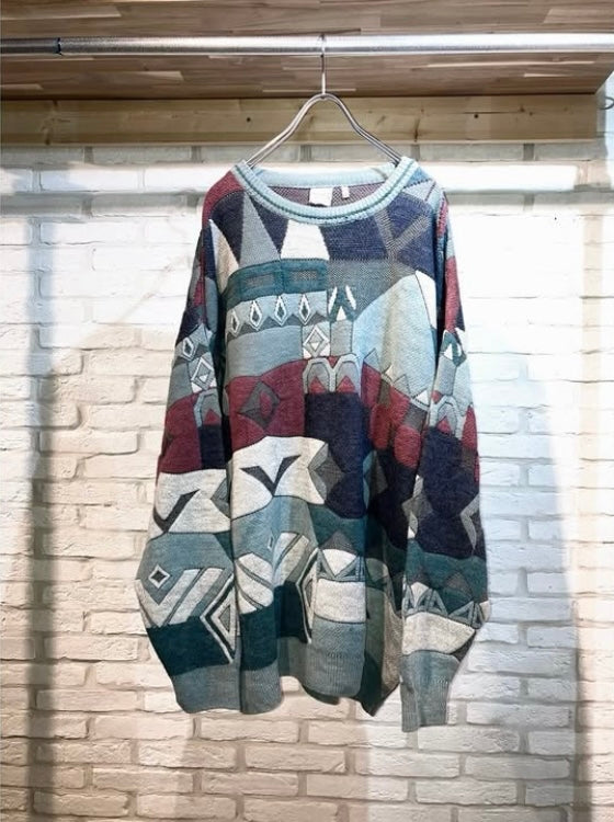 Vintage Oversized 3D Pattern Knit