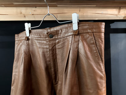 Old Color Leather Wide Pants