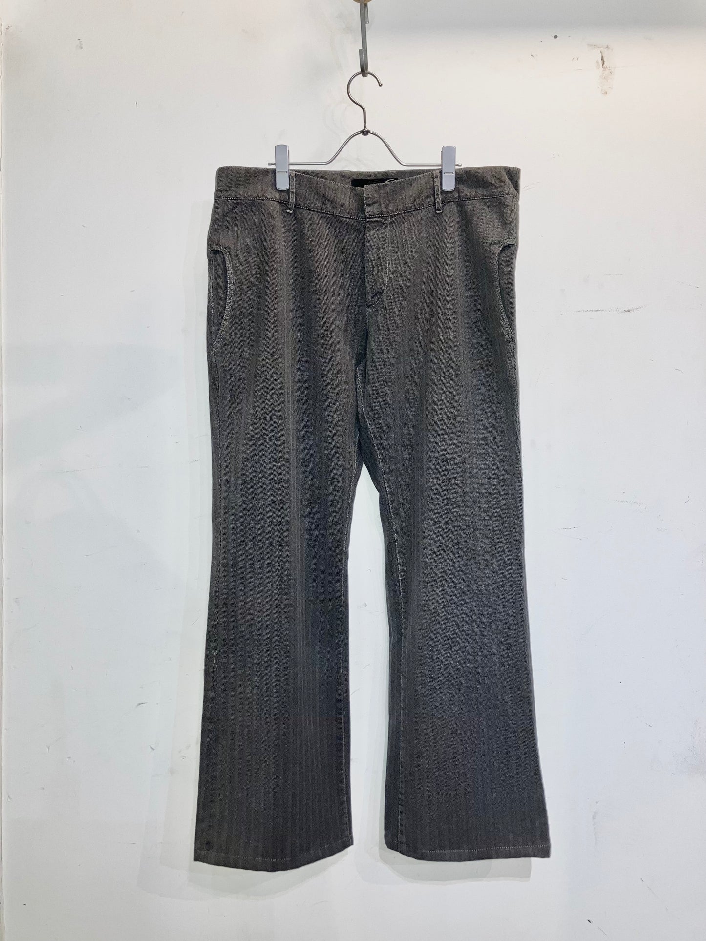 00s Design Herringbone Flare Pants