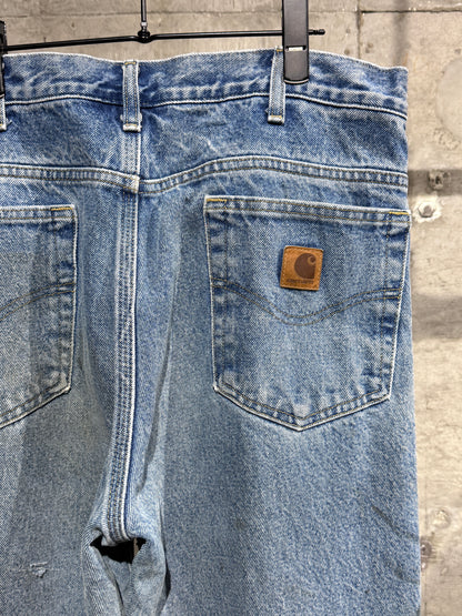 Carhartt Flannel Plaid Lined Denim Pants