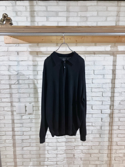 Old Merino Wool Knit Polo Shirt