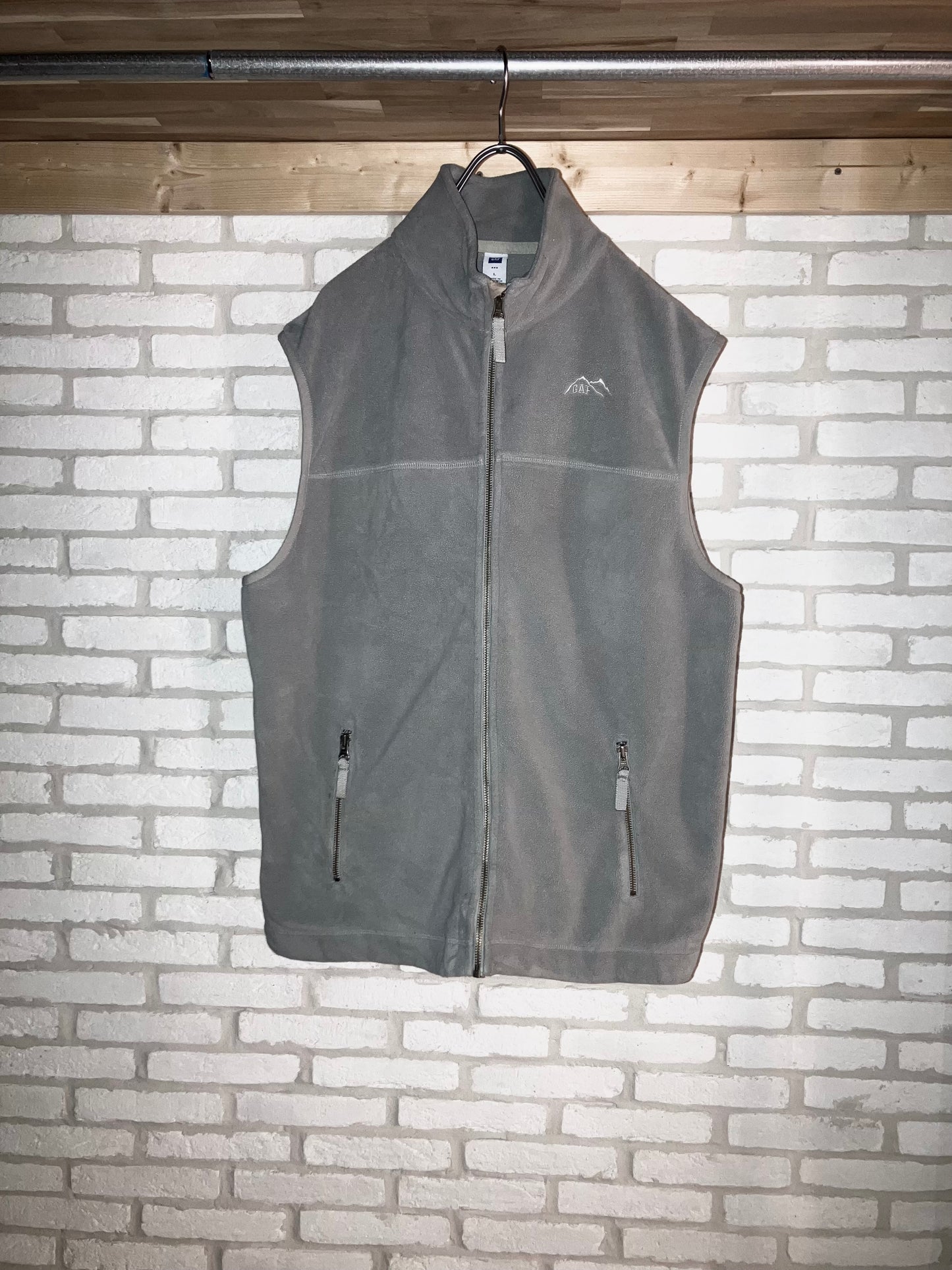 "GAP" 00s Zip Up Fleece Vest "Nice One Point"