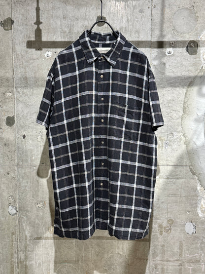 Linen Mix Plaid Shirt
