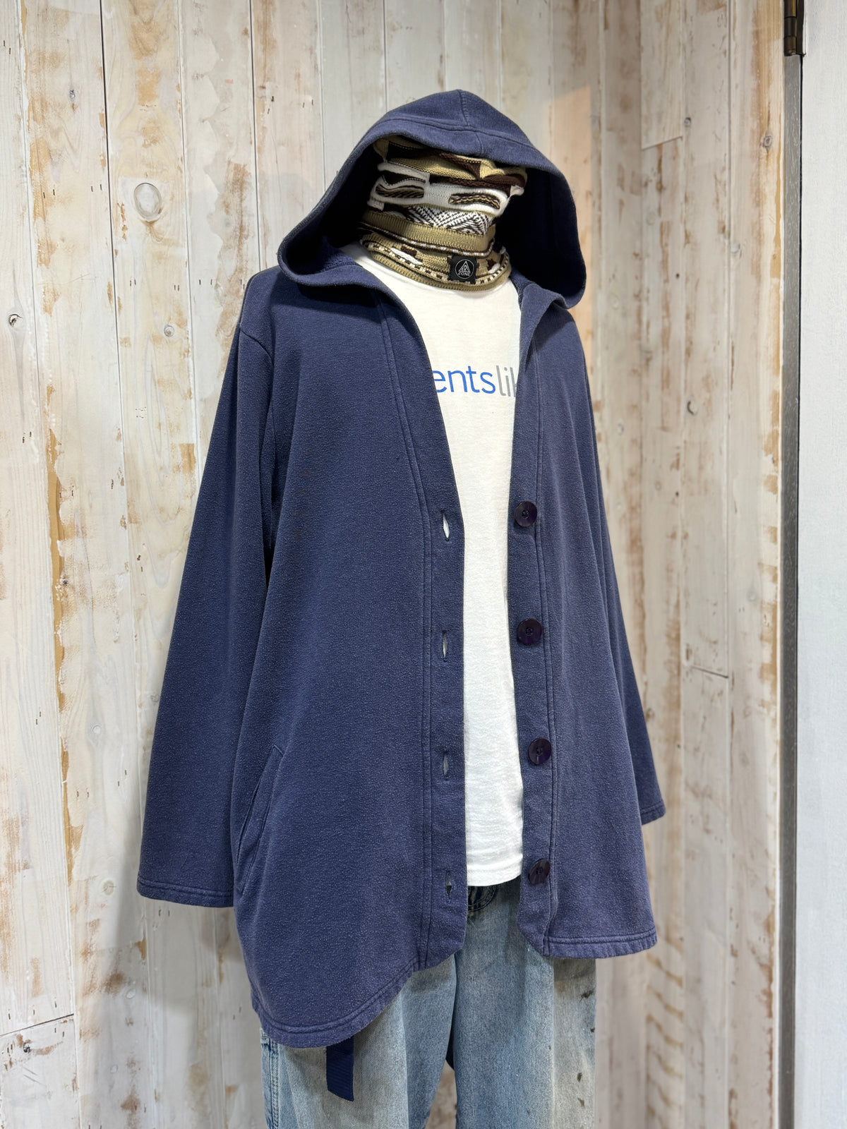 Old Hooded Sweat Cardigan