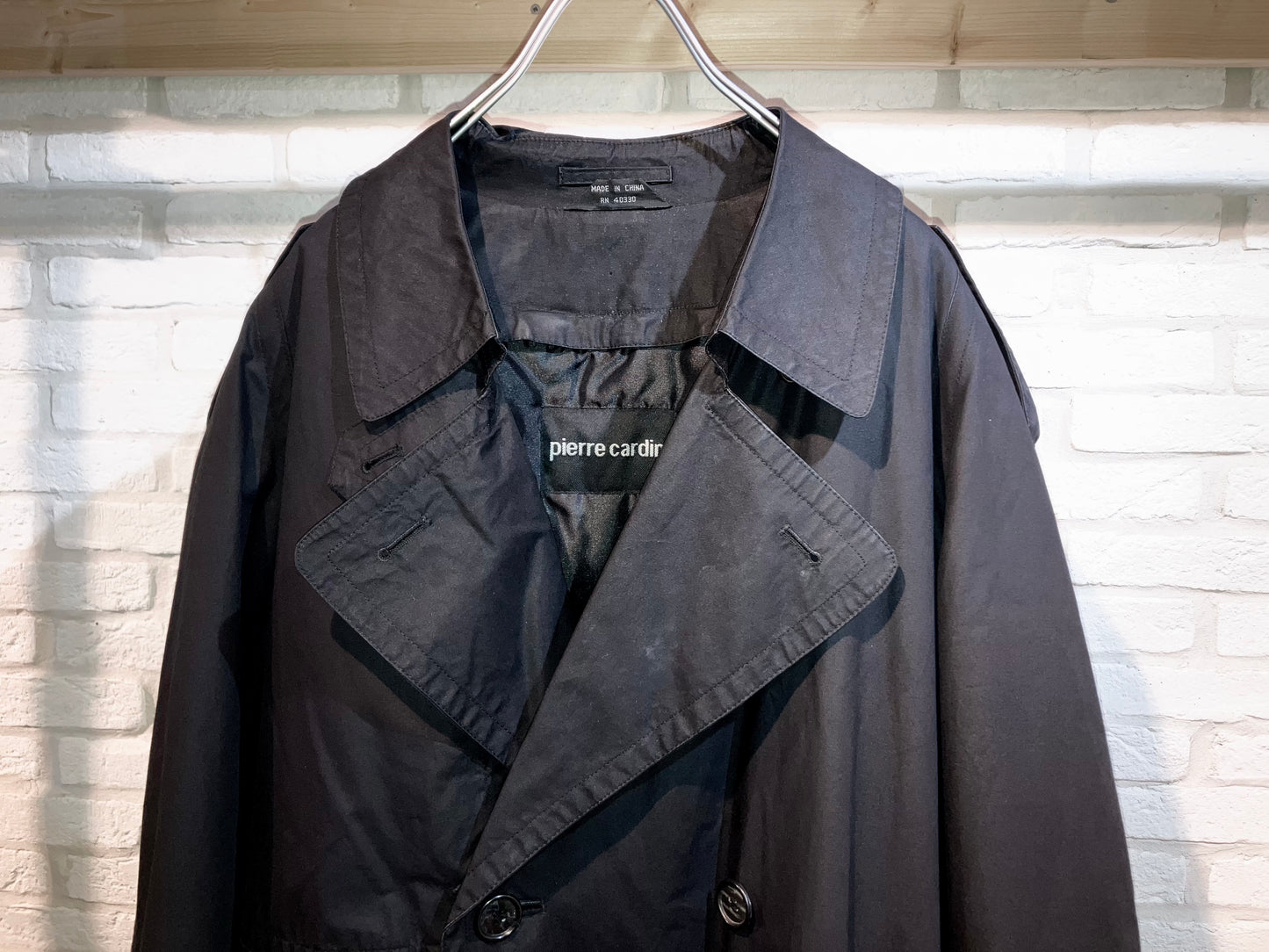 "pieere cardin" Old Typewriter Trench Coat