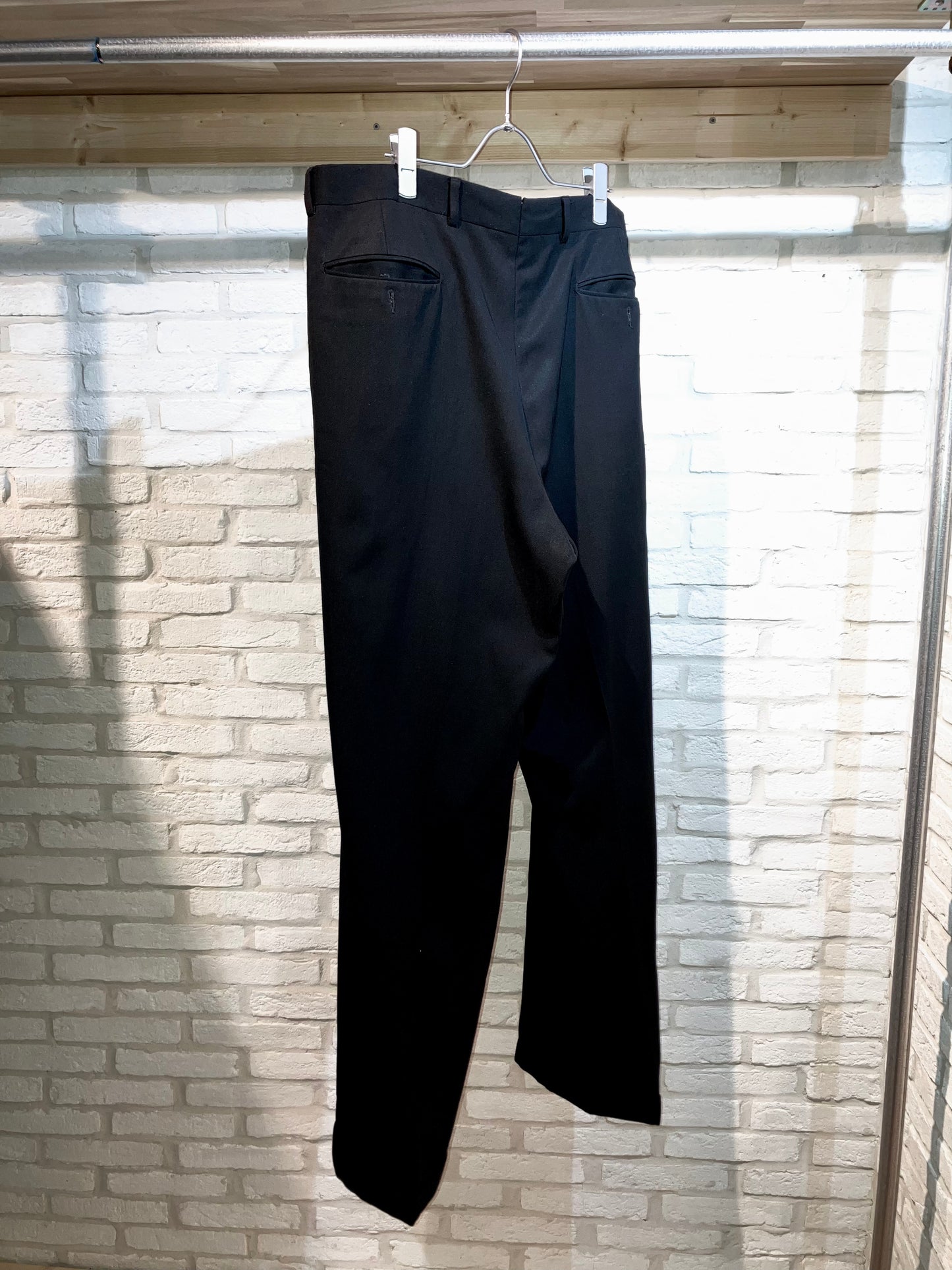 "GIVENCEY" Vintage Gabardine Wool Wide Slacks