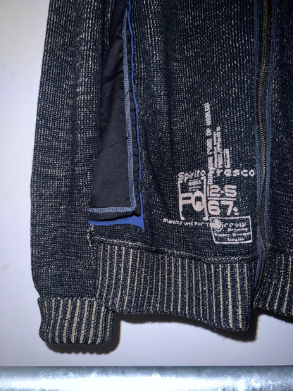 00s Stand Collar Zip-up Knit