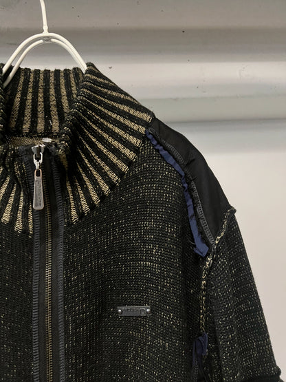 00s Stand Collar Zip-up Knit
