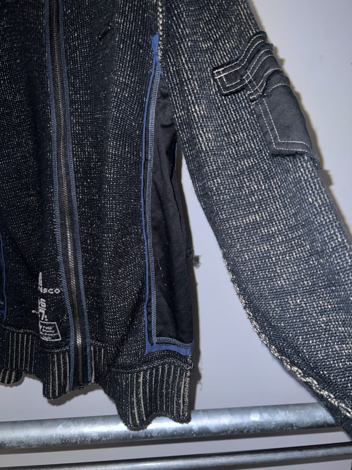 00s Stand Collar Zip-up Knit