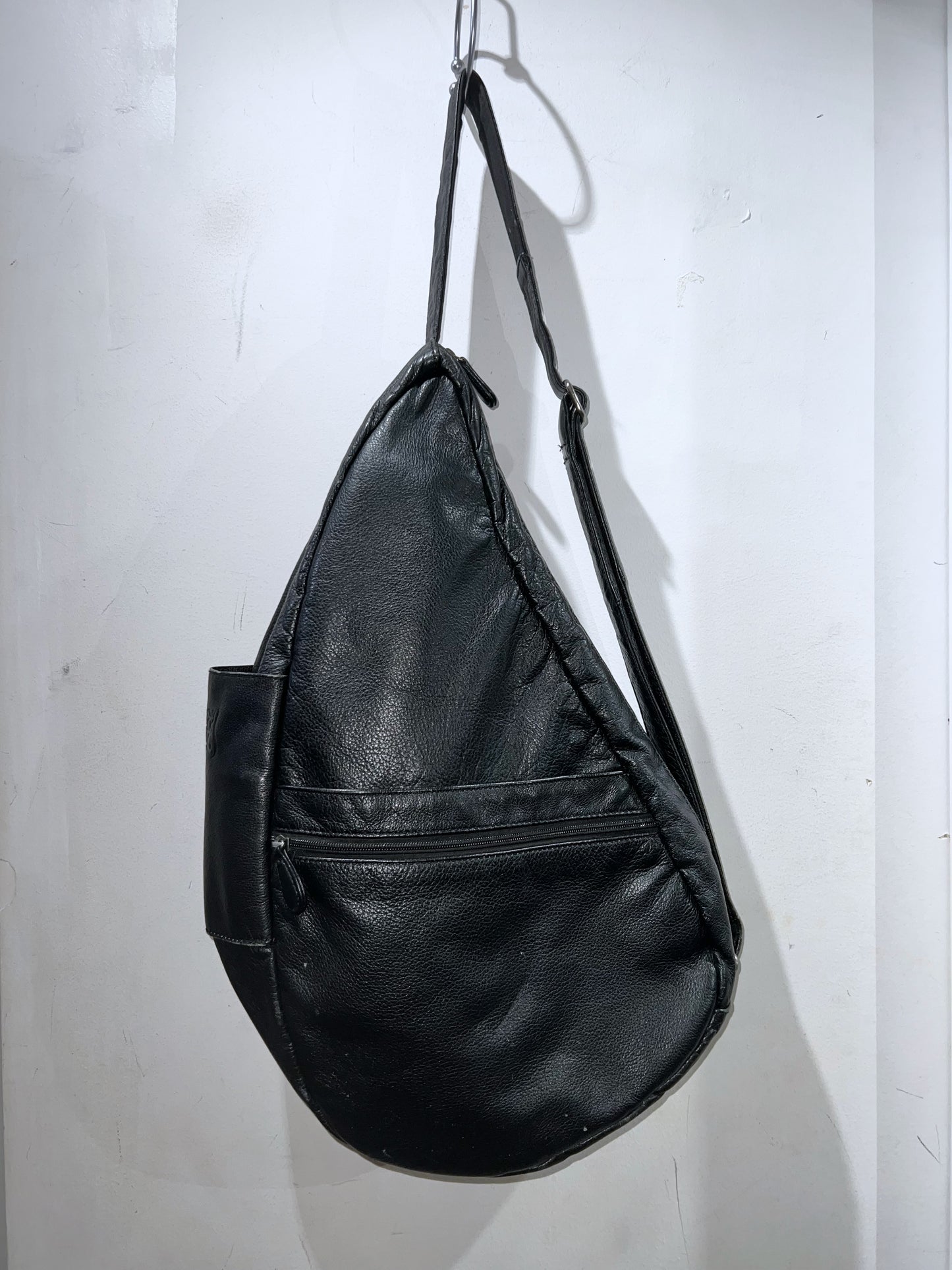 "Healthy Back Bag" Leather Teardrop Sling Bag