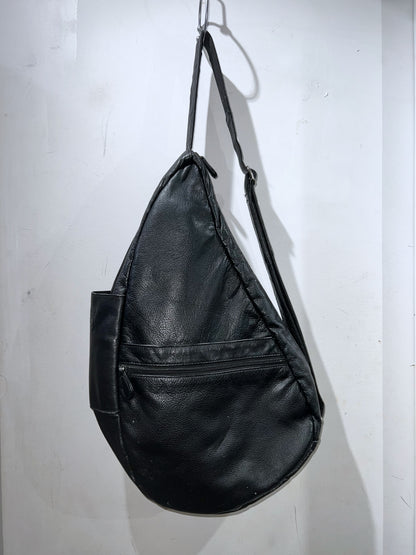 "Healthy Back Bag" Leather Teardrop Sling Bag