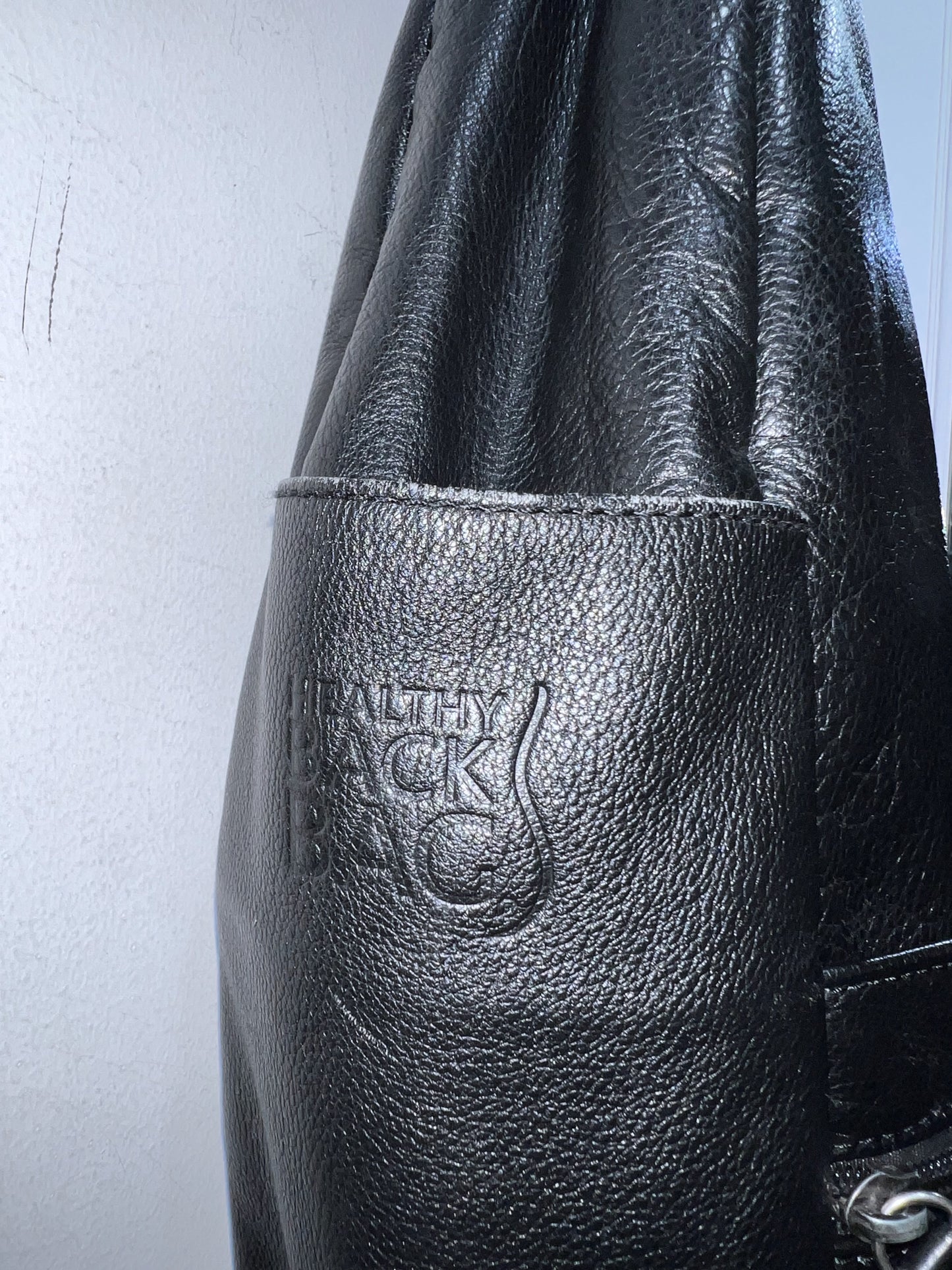 "Healthy Back Bag" Leather Teardrop Sling Bag