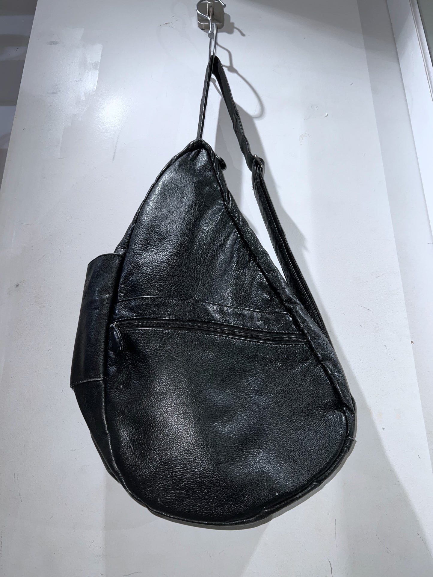 "Healthy Back Bag" Leather Teardrop Sling Bag