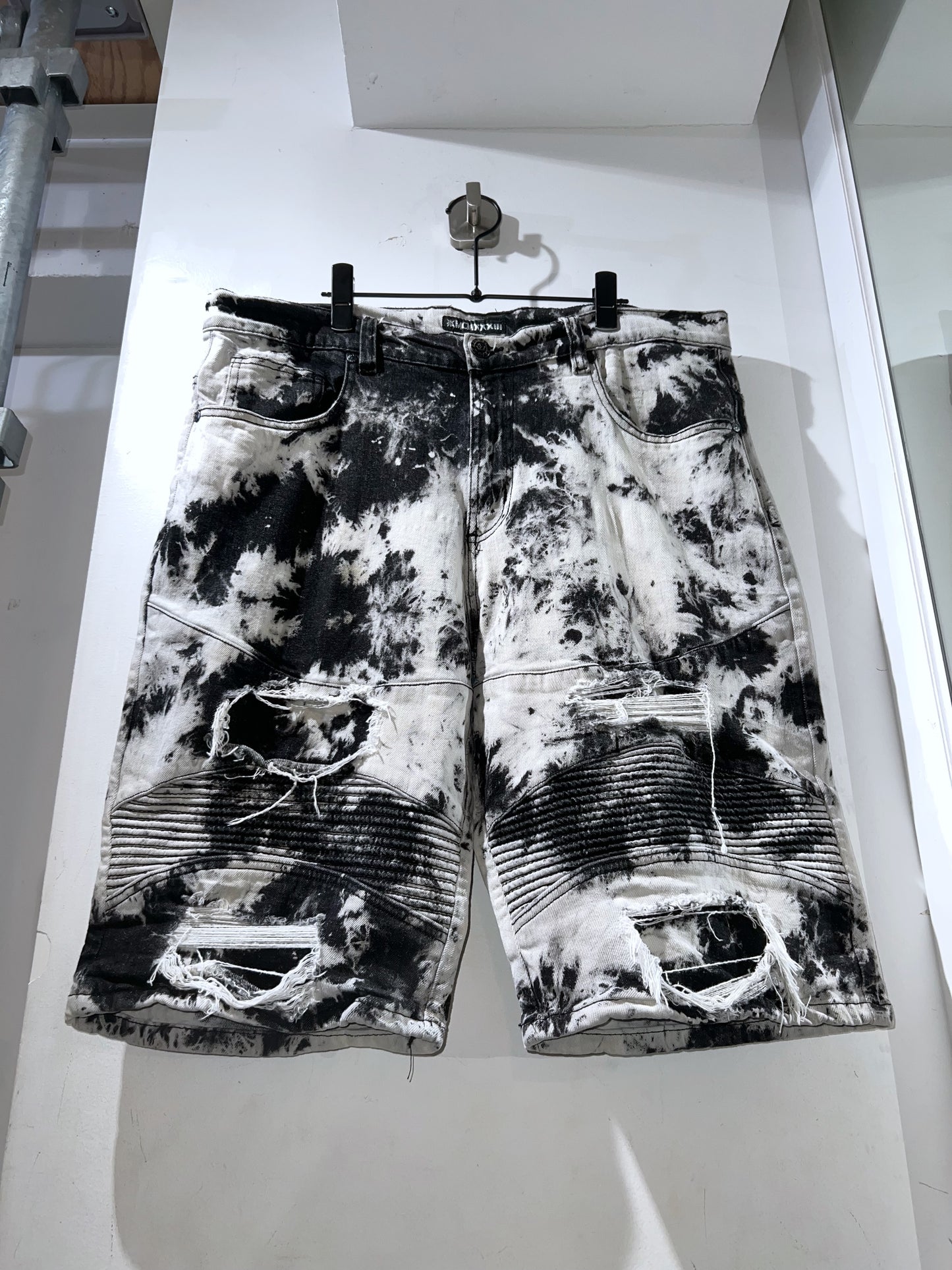 MCMXXXIII Biker Denim Shorts