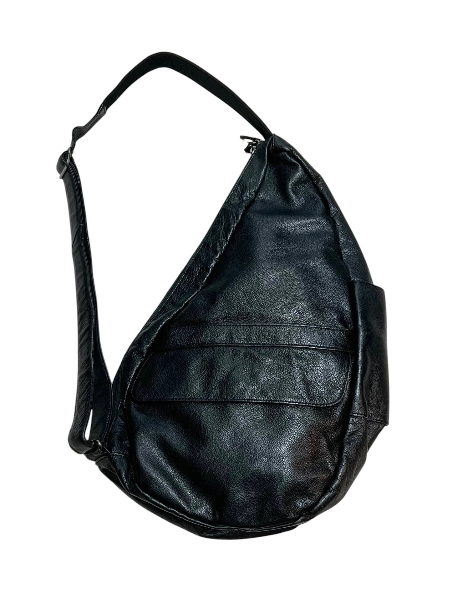 "Healthy Back Bag" Leather Teardrop Sling Bag