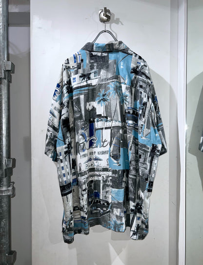 Oversized Abstract Rayon Shirt
