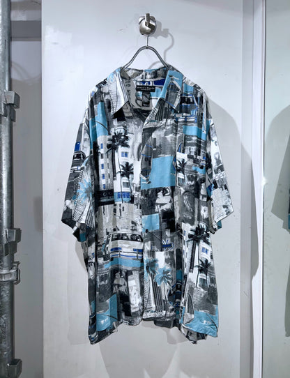 Oversized Abstract Rayon Shirt