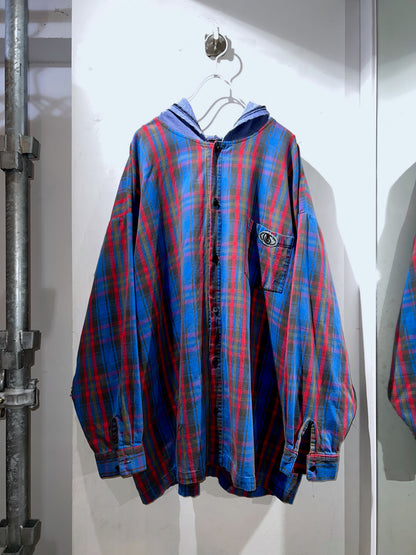 90s Vintage Gordon & Smith Hooded Flannel Shirt
