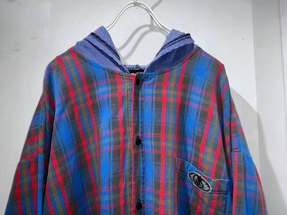 90s Vintage Gordon & Smith Hooded Flannel Shirt